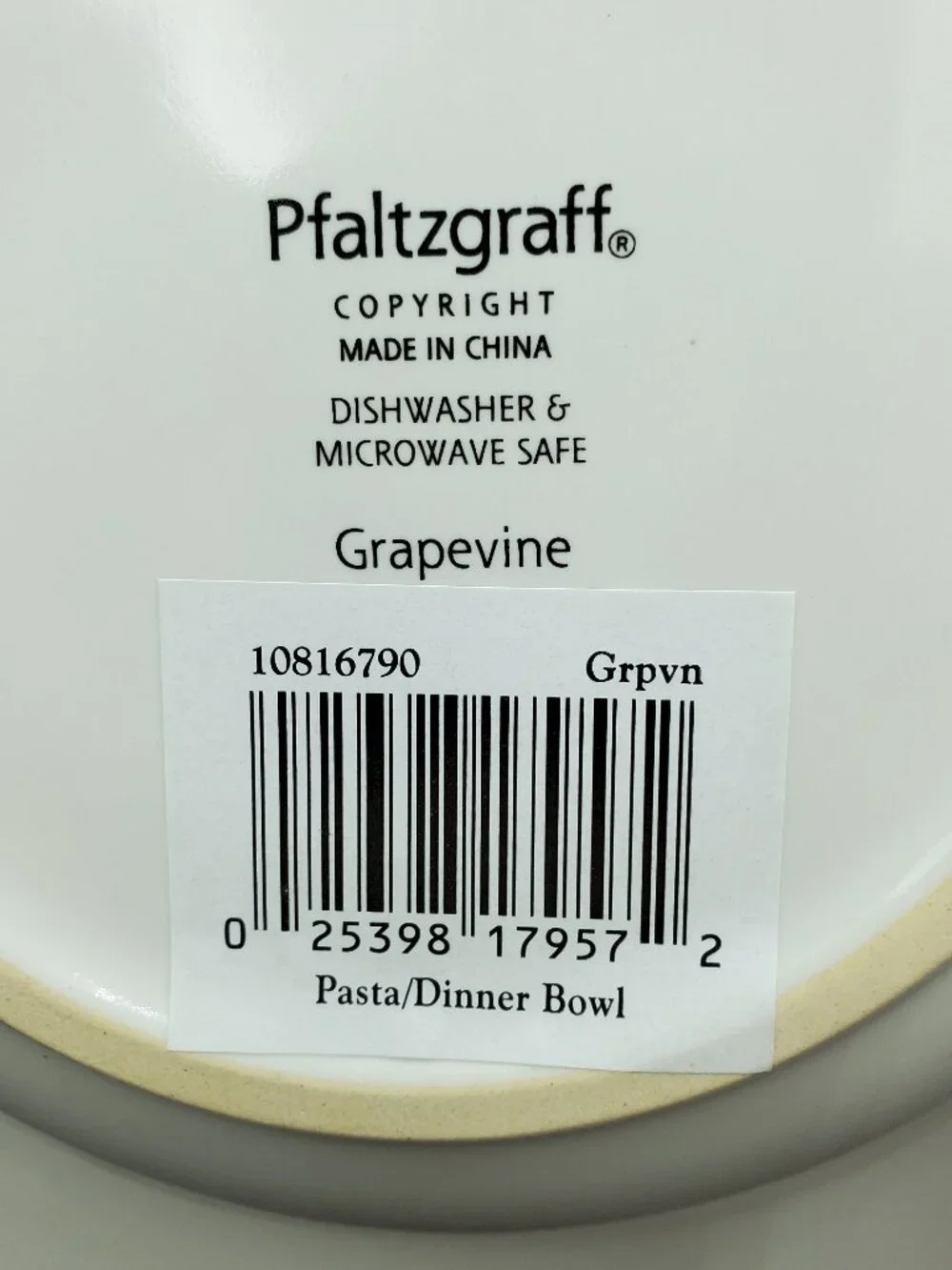 Pfaltzgraff Grapevine Dinner Bowls Individual Rimmed Pasta Bowls Salad Bowls